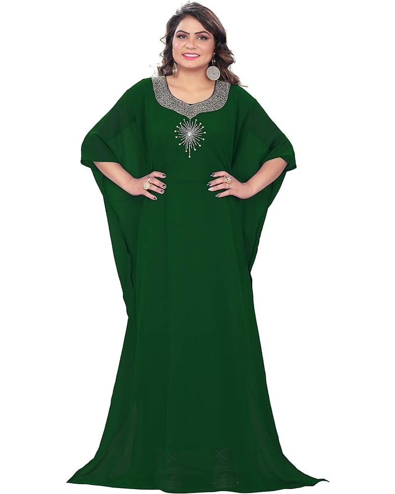 Kaftan for Women Dubai Farasha Caftan Long Maxi African Dress Abaya Free Size Green $23.32 Dresses