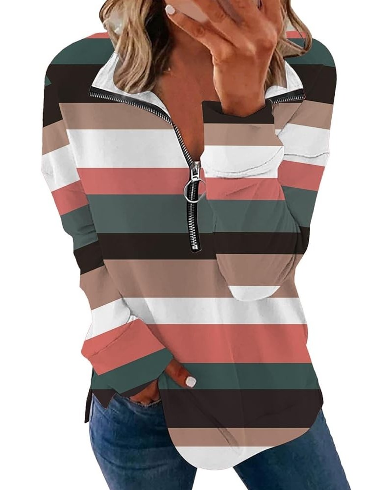 Dressy Blouses for Women,Womens Oversized Half Zip Pullover Long Sleeve Sweatshirt Quarter Zip Trendy Hoodie Ag-a $11.59 Hood...