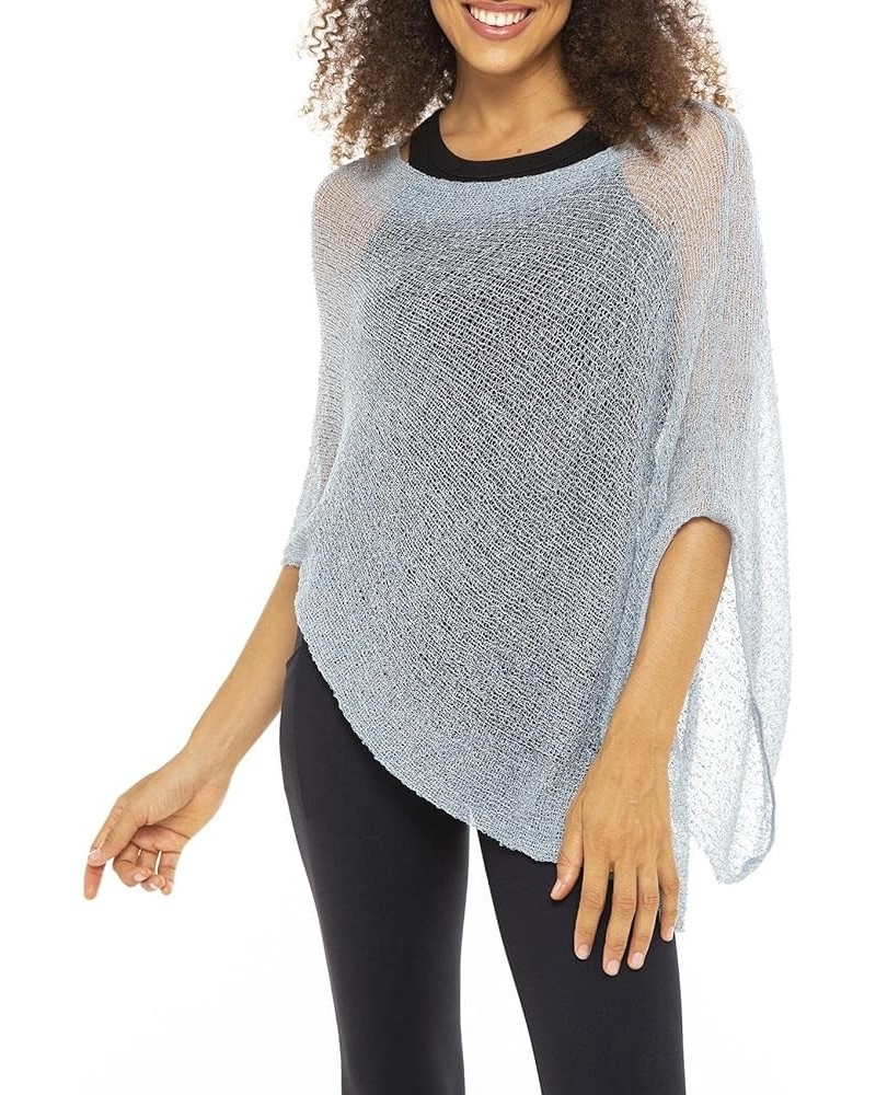 Womens Sheer Poncho Shrug Bolero, Lightweight Summer Shrug Pullover Sweater Grey $12.60 Sweaters