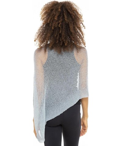 Womens Sheer Poncho Shrug Bolero, Lightweight Summer Shrug Pullover Sweater Grey $12.60 Sweaters