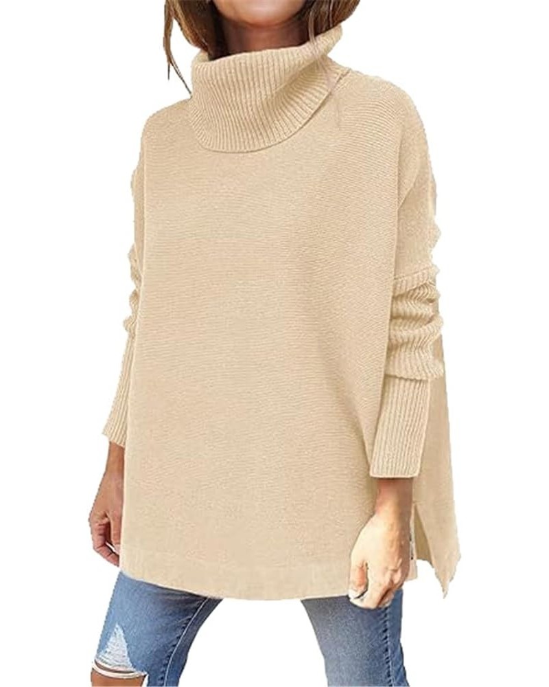 Women's Oversized Long Turtleneck Tunic Batwing Sleeve Pullover Long Knit Sweater 18-a $3.59 Sweaters