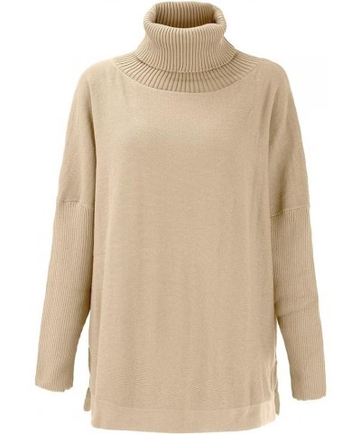 Women's Oversized Long Turtleneck Tunic Batwing Sleeve Pullover Long Knit Sweater 18-a $3.59 Sweaters