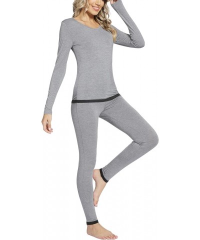 Long Johns Sets Thermal Underwear for Women Lightweight Base Layer Snug fit Pajamas Set, Viscose Made from Bamboo Heather Gre...