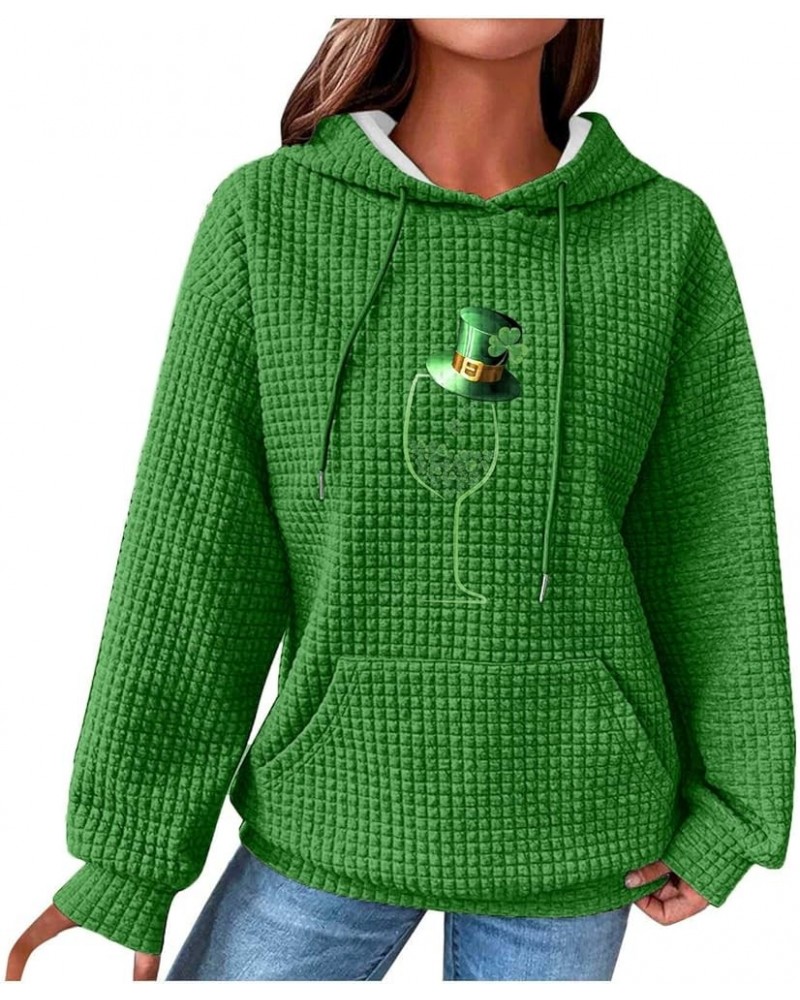 Happy St Patricks Day Hoodies Women Irish Shamrock Flag Graphic Tee Cute Heart Lucky Tops Plus Size Waffle Sweatshirts Gifts ...