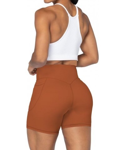 No Front Seam Biker Shorts for Women with Pockets, Yoga Workout Gym Bike Shorts with Tummy Control 5" Inseam Caramel Cafe $11...