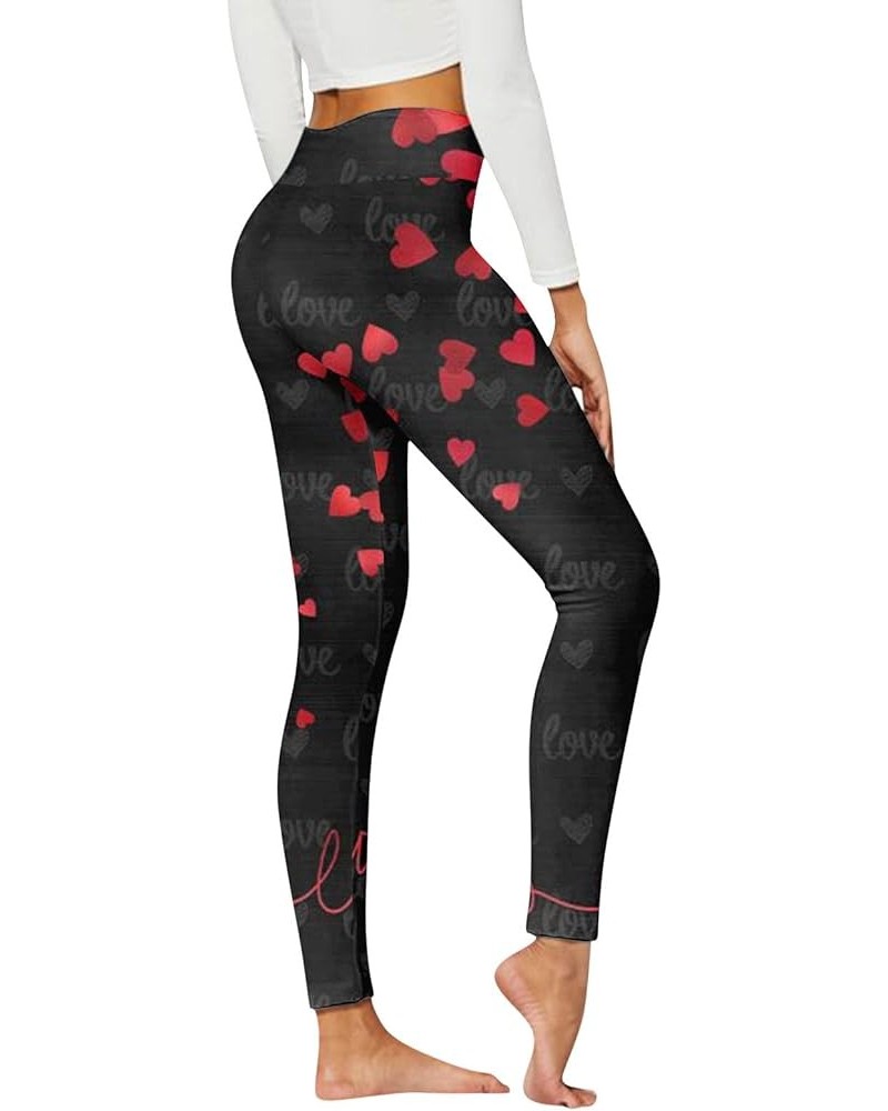 Women's Valentines Day Leggings Tights Love with Hearts Soft Leggings Workout High Waisted Compression Yoga Pants C_g $10.32 ...