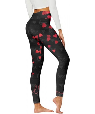 Women's Valentines Day Leggings Tights Love with Hearts Soft Leggings Workout High Waisted Compression Yoga Pants C_g $10.32 ...