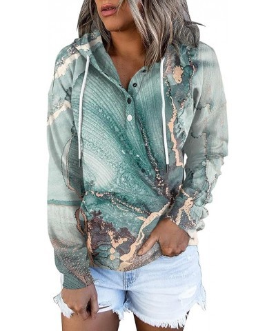 Women Cute Hoodies, Women's Casual Fashion Marble Print Long Sleeve Button Pullover Sweatshirts Hoodies 5-green $9.27 Hoodies...