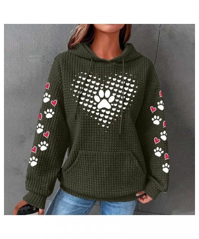 WQJNWEQ Im A Simple Woman Sweatshirt Wine Dogs Coffee Print Waffle Knit Sweater Oversized Hoodies Drawstring Pullover Pocket ...