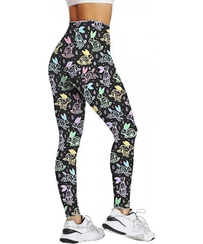 Women's Easter Day High Waist Exercise Yoga Pants Easter Bunny Sports Tights Graphic Soft Leggings Bunny Rabbits Cute D_black...