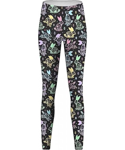 Women's Easter Day High Waist Exercise Yoga Pants Easter Bunny Sports Tights Graphic Soft Leggings Bunny Rabbits Cute D_black...