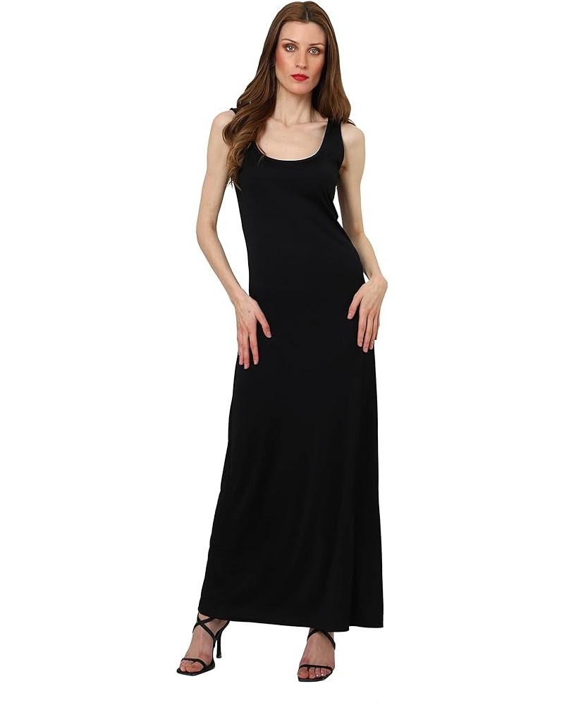 Women's Casual Sleeveless Summer Ankle Length Beach Maxi Long Dress Black $13.74 Swimsuits