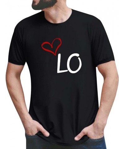 Matching Couple Valentine's Day T-Shirt Funny Short Sleeve Letter Printed Tees Tops Looes Fit Matching T Shirts for Couples M...