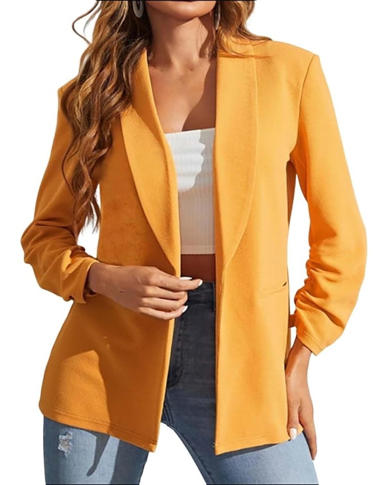 Blazers for Women Fashion Plus Size Long-Sleeve Suit Coat Lightweight Casual Fit Pocketed Office Blazers Aa01*orange $9.71 Bl...