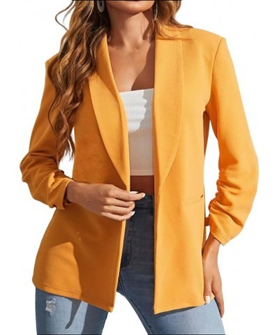 Blazers for Women Fashion Plus Size Long-Sleeve Suit Coat Lightweight Casual Fit Pocketed Office Blazers Aa01*orange $9.71 Bl...