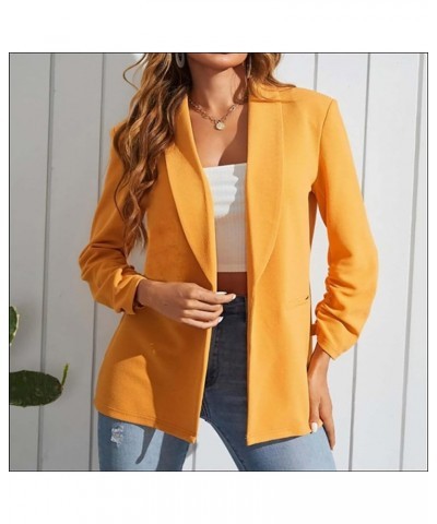 Blazers for Women Fashion Plus Size Long-Sleeve Suit Coat Lightweight Casual Fit Pocketed Office Blazers Aa01*orange $9.71 Bl...