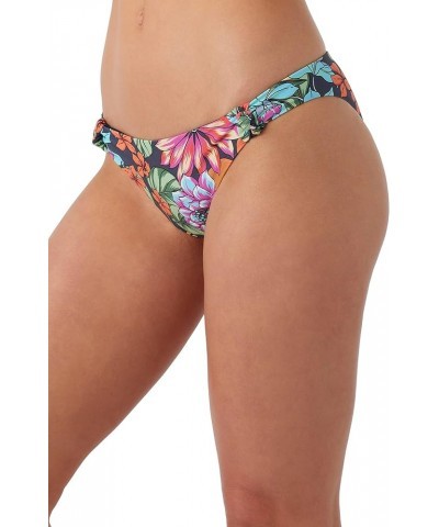 Women's Alamitos Bikini Bottoms - Medium Coverage Women's Bathing Suit Bottom Wih Knot Tie Detail Black | Reina Tropical Alam...