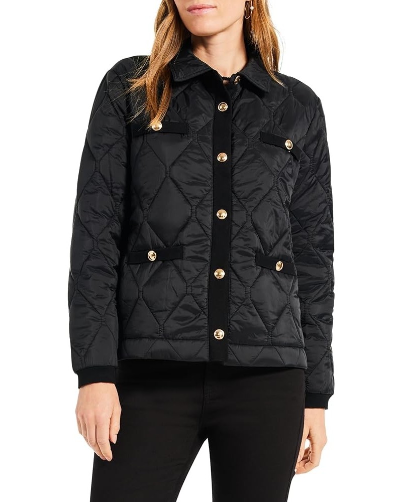 Women's Knit Trim Puffer Jacket Black Onyx $68.61 Jackets