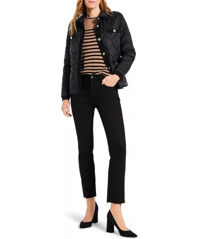 Women's Knit Trim Puffer Jacket Black Onyx $68.61 Jackets