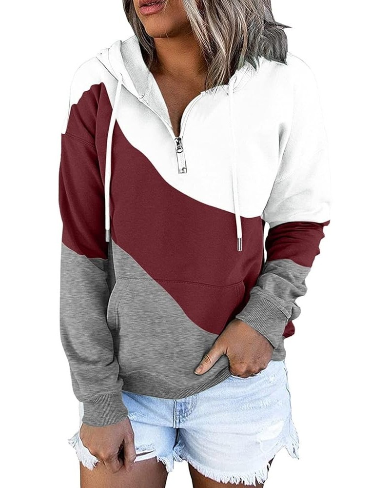 Black Zip Hoodie Women's Fashion Sweatshirt Drawstring Button Pocket Shirt Casual Long Hoodie for Women Zip up Z1-wine $7.69 ...