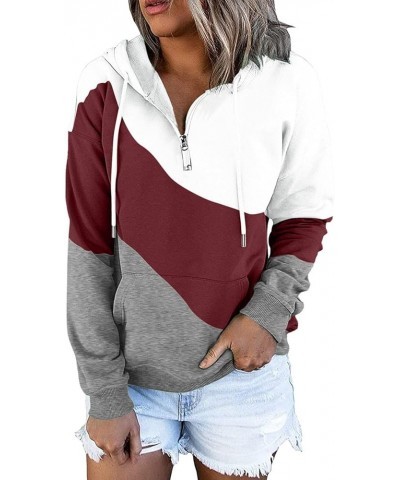 Black Zip Hoodie Women's Fashion Sweatshirt Drawstring Button Pocket Shirt Casual Long Hoodie for Women Zip up Z1-wine $7.69 ...