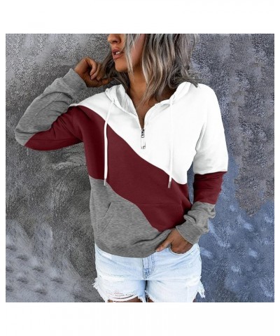 Black Zip Hoodie Women's Fashion Sweatshirt Drawstring Button Pocket Shirt Casual Long Hoodie for Women Zip up Z1-wine $7.69 ...