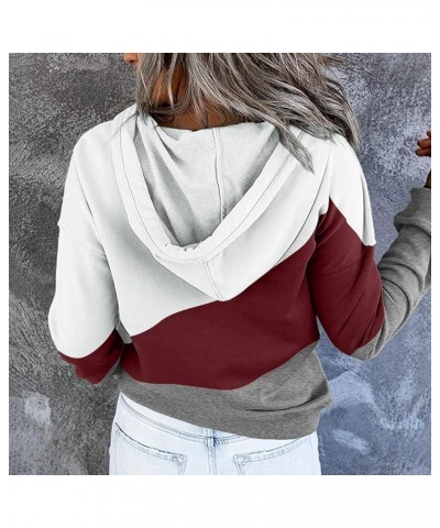 Black Zip Hoodie Women's Fashion Sweatshirt Drawstring Button Pocket Shirt Casual Long Hoodie for Women Zip up Z1-wine $7.69 ...