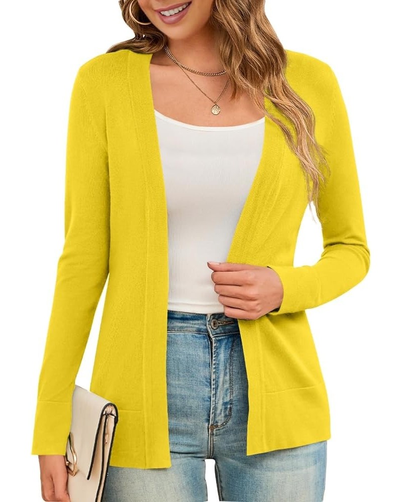 Women's Cardigans Lightweight Long Sleeve Open Front Sweater Cardigan, S-XL A-yellow $20.39 Sweaters