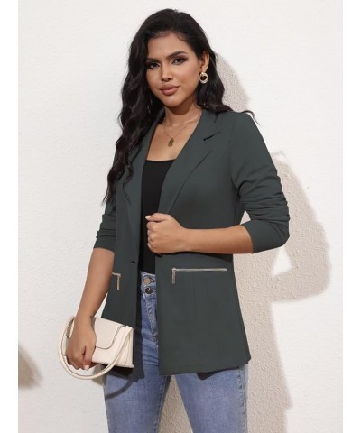 Women's Long Sleeve Blazer Open Front Cardigan Jacket Work Office Blazer with Zipper Pockets S-3XL 1 Dark Grey2 $23.20 Blazers