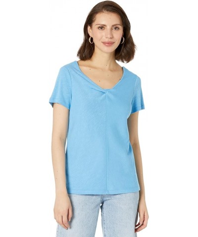 Women's Ss Knotted V Tee Blue Jewel $22.03 T-Shirts