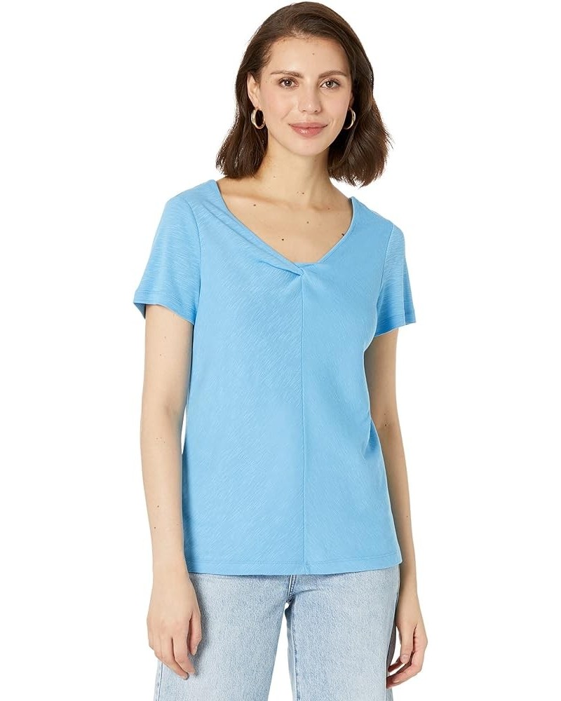 Women's Ss Knotted V Tee Blue Jewel $22.03 T-Shirts