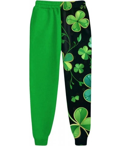 Womens Cargo Sweatpants Wide Leg Y2k Pants St. Patrick's Day Lounge Jogger Pants Lightweight with Pockets Trousers 3-fluoresc...