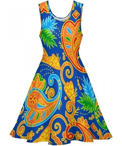 Women's Summer Sleeveless Round Neck Floral Short Party Dress Dresses(110) $18.59 Dresses