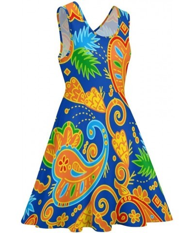 Women's Summer Sleeveless Round Neck Floral Short Party Dress Dresses(110) $18.59 Dresses