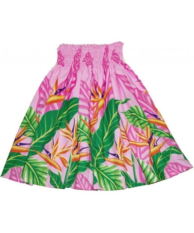 Hawaiian Pa'u Hula Skirt Hawaii Print Pink Flower for Womens (Pink) $28.58 Skirts