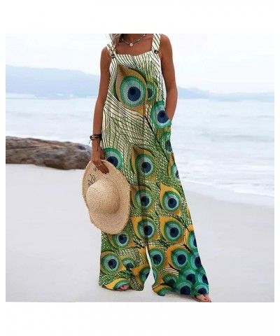 Summer Fashion Plus Size Overall for Womens Baggy Pants Loose Fit Rompers Streetwear Printed Casual Jumpsuits 44-green $7.76 ...