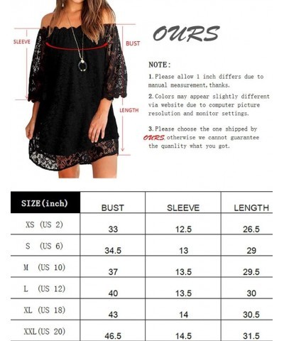 Womens Summer Dresses Off The Shoulder Crochet Lace Casual Loose Flowy Shift Dress Short Sundresses Royal Blue 02 $16.49 Dresses