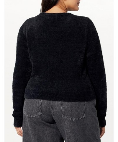 Women's Juliana Cropped Eyelash Sweater Black $20.16 Sweaters