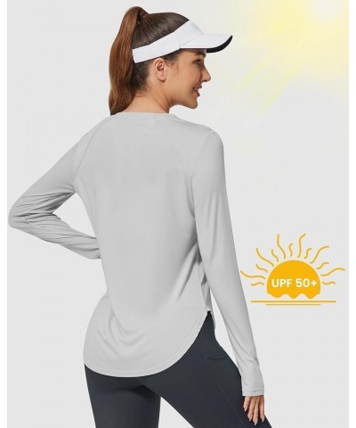 Women's Long Sleeve Workout Shirts UPF 50+ Sun Shirts Lightweight Quick Dry Outdoor Hiking Tops Grey $17.39 Activewear