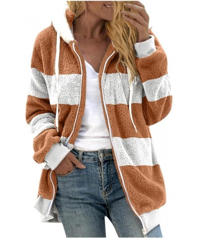 Sherpa Lined Hoodie Women Shaggy Shearling Long Sleeve Zip Up Jacket Coats 2023 Winter Fashion Clothes With Pockets 018 Khaki...