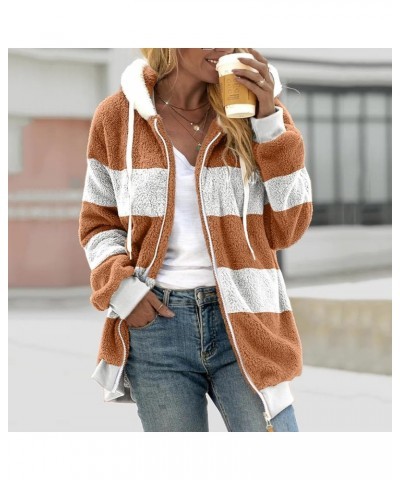 Sherpa Lined Hoodie Women Shaggy Shearling Long Sleeve Zip Up Jacket Coats 2023 Winter Fashion Clothes With Pockets 018 Khaki...