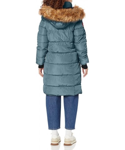 Womens Long Cold Weather Parka Coat Teal Ocean $38.38 Jackets