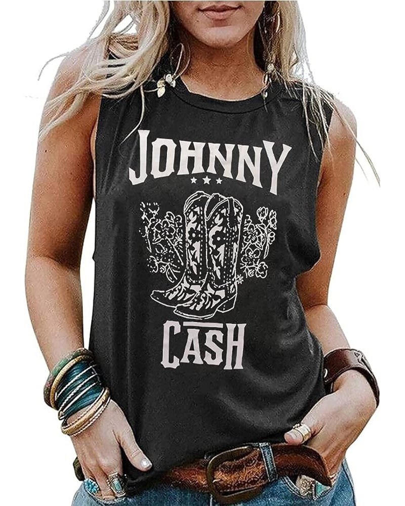 Cash T-Shirt Women Long Boots Graphic Short Sleeve Tees Loose Top Country Music Party Shirt Blouse Tees Z-gray $11.79 T-Shirts