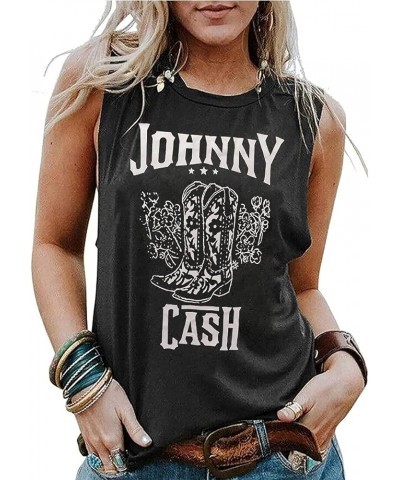 Cash T-Shirt Women Long Boots Graphic Short Sleeve Tees Loose Top Country Music Party Shirt Blouse Tees Z-gray $11.79 T-Shirts