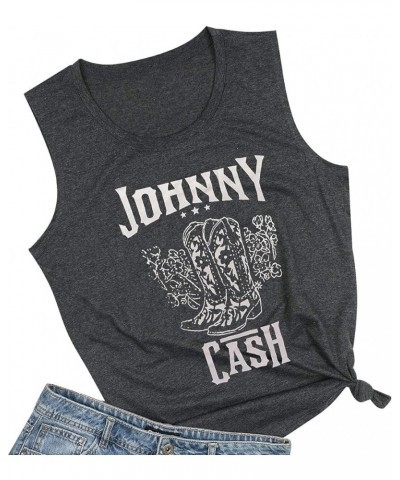 Cash T-Shirt Women Long Boots Graphic Short Sleeve Tees Loose Top Country Music Party Shirt Blouse Tees Z-gray $11.79 T-Shirts