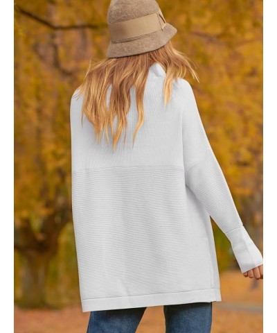 Women's Long Sleeve Mock Neck Sweater Loose Fitting Knit Pullover Tops Slouchy Tunic 05-gray $18.49 Sweaters