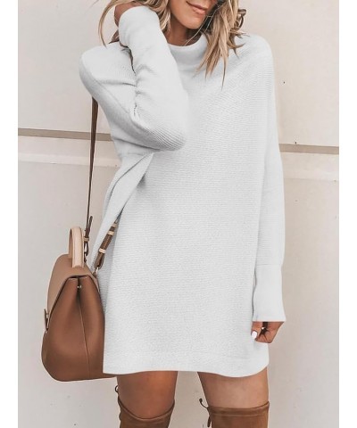 Women's Long Sleeve Mock Neck Sweater Loose Fitting Knit Pullover Tops Slouchy Tunic 05-gray $18.49 Sweaters