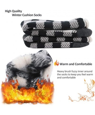 Warm Thermal Socks, Women Men Winter Insulate Heat Thick Heavy Crew Socks 1 Pair Grid Socks $10.19 Socks