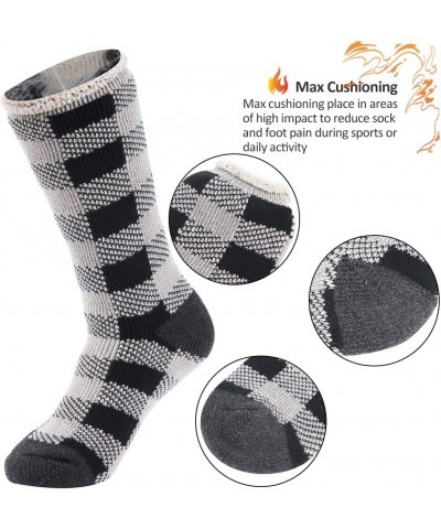 Warm Thermal Socks, Women Men Winter Insulate Heat Thick Heavy Crew Socks 1 Pair Grid Socks $10.19 Socks