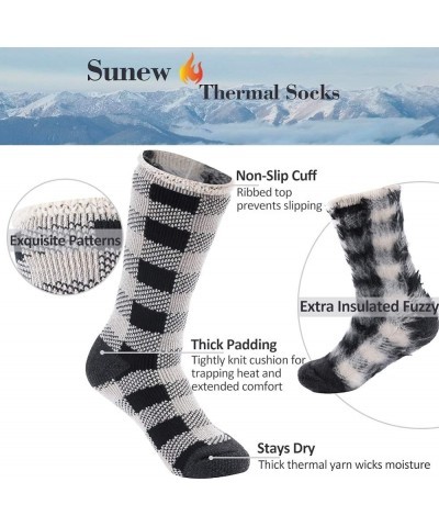 Warm Thermal Socks, Women Men Winter Insulate Heat Thick Heavy Crew Socks 1 Pair Grid Socks $10.19 Socks